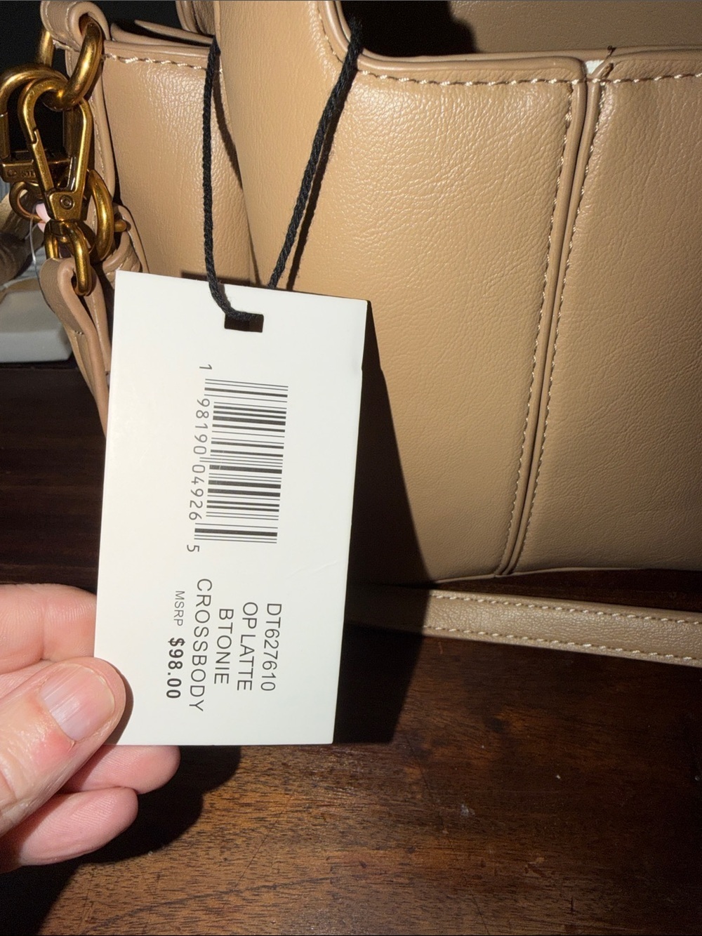 Steve Madden Oplattie Crossbody Bag Tan Top Handle Purse NWT $98 - Picture 5 of 11